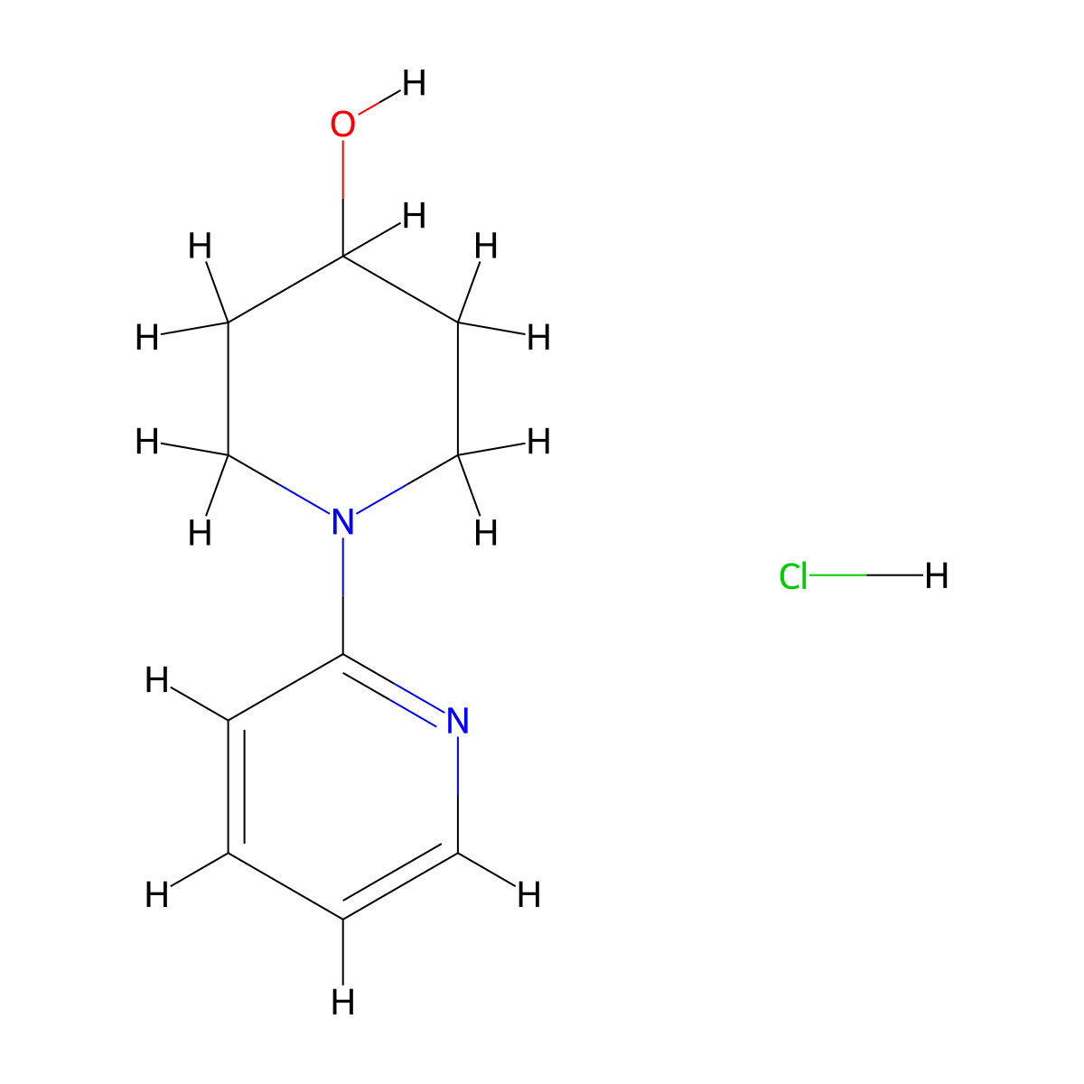 1-(Pyridin-2-yl)piperidin-4-ol hydrochloride molecular structure, CAS 2551118-45-5