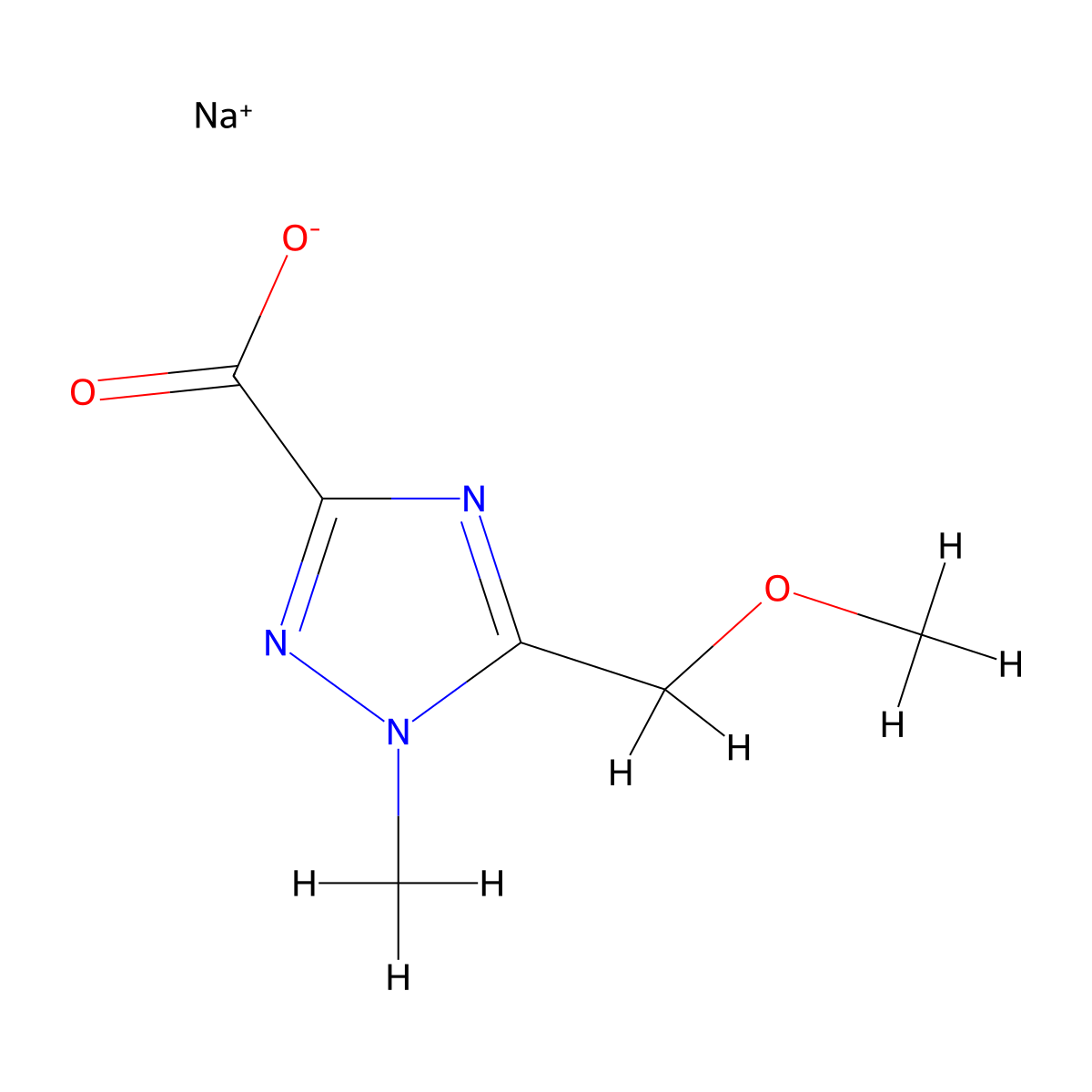 sodium 5-(methoxymethyl)-1-methyl-1H-1,2,4-triazole-3-carboxylate molecular structure, CAS 2551118-46-6