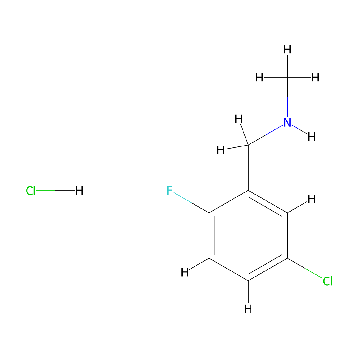[(5-Chloro-2-fluorophenyl)methyl](methyl)amine hydrochloride molecular structure, CAS 2551118-49-9