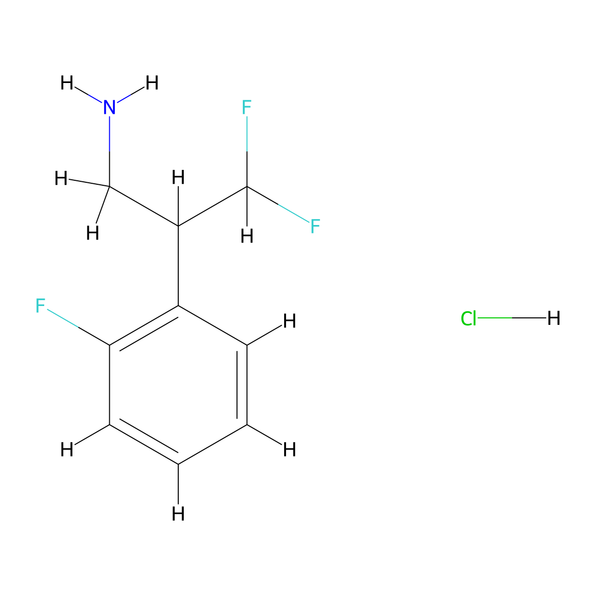 3,3-Difluoro-2-(2-fluorophenyl)propan-1-amine hydrochloride molecular structure, CAS 2551118-51-3