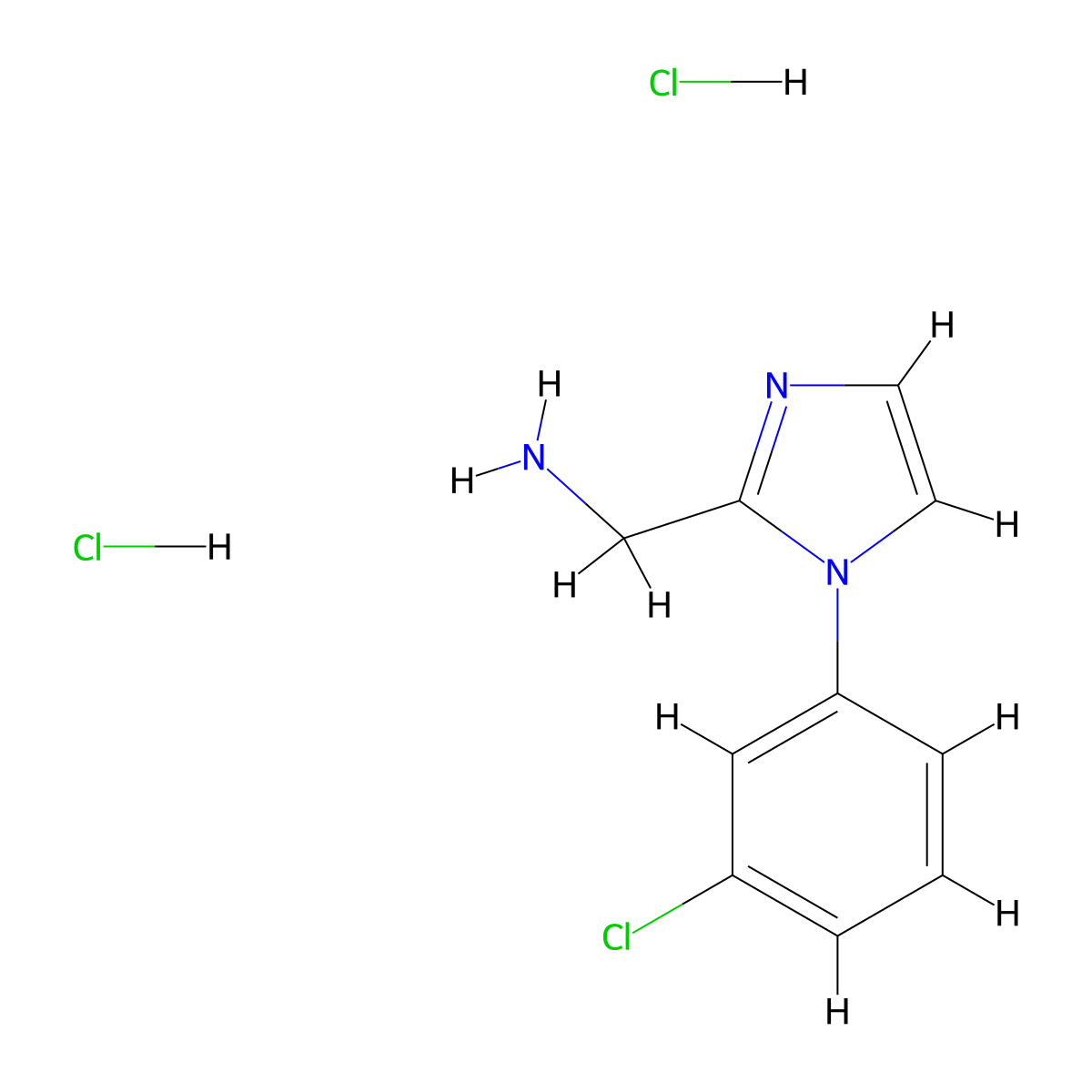 1-(1-(3-chlorophenyl)-1H-imidazol-2-yl)methanamine dihydrochloride molecular structure, CAS 2551118-54-6