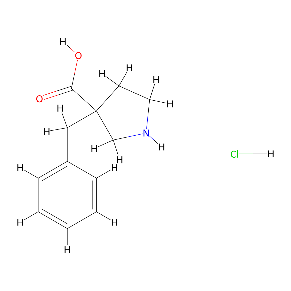 3-Benzylpyrrolidine-3-carboxylic acid hydrochloride molecular structure, CAS 2551118-60-4