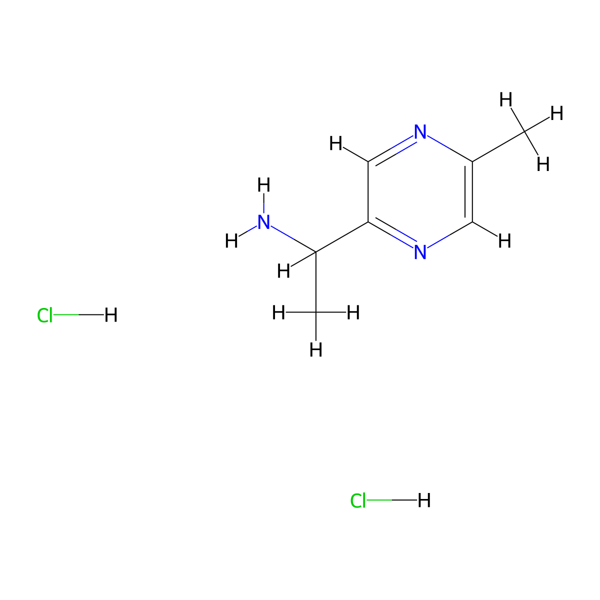 1-(5-Methylpyrazin-2-yl)ethan-1-amine dihydrochloride molecular structure, CAS 2551118-62-6