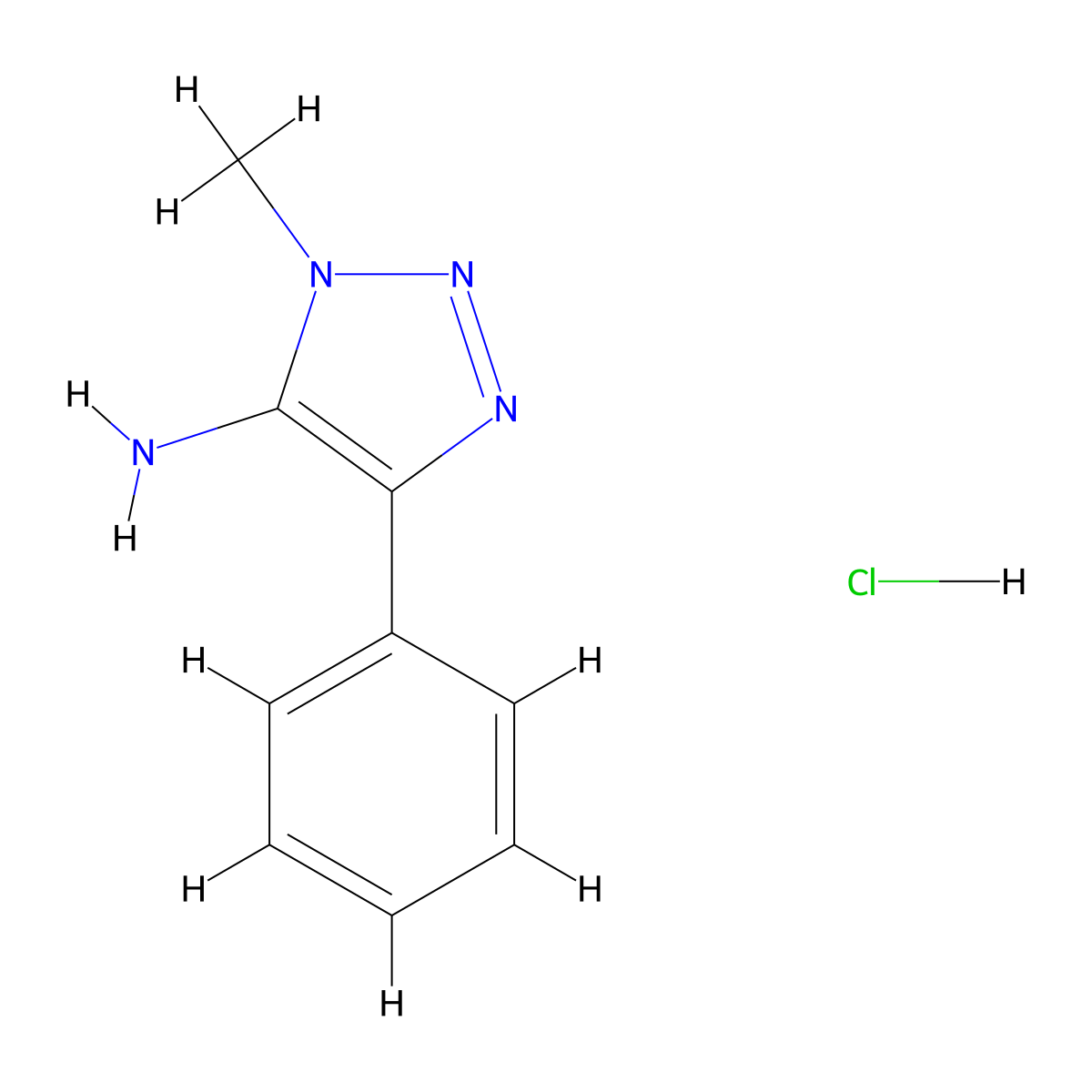 1-methyl-4-phenyl-1H-1,2,3-triazol-5-aminehydrochloride molecular structure, CAS 2551118-74-0