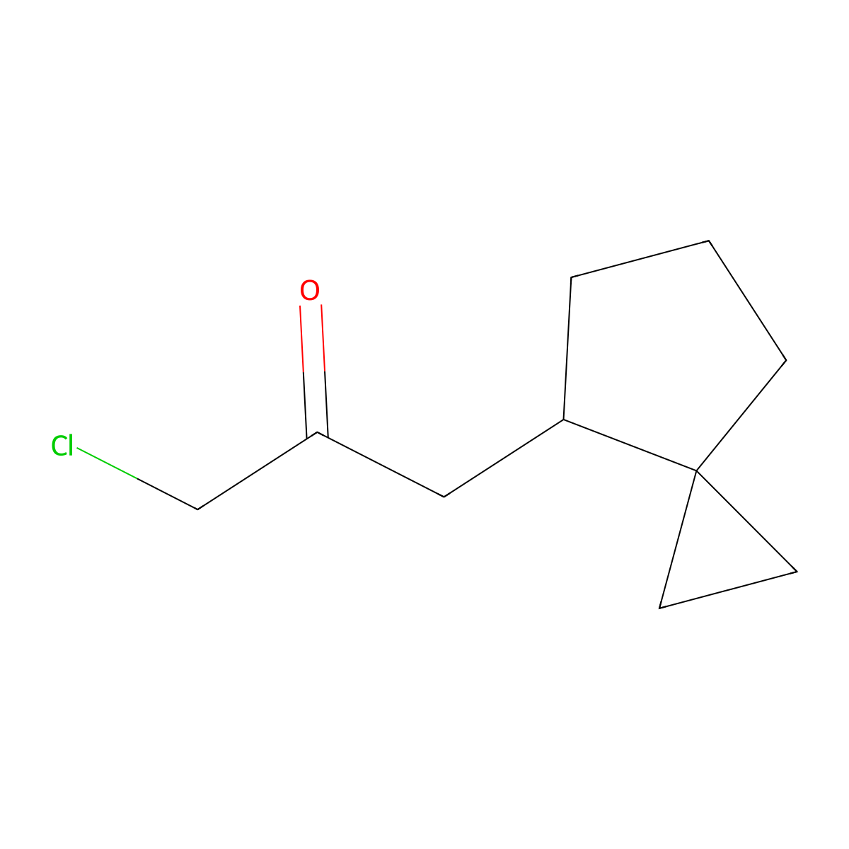 1-Chloro-3-{spiro[2.4]heptan-4-yl}propan-2-one molecular structure, CAS 2551118-76-2