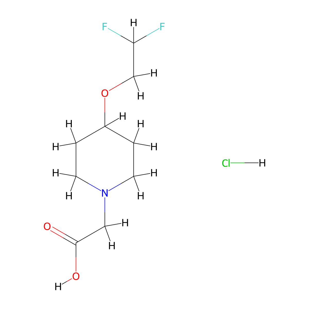 2-[4-(2,2-Difluoroethoxy)piperidin-1-yl]aceticacidhydrochloride molecular structure, CAS 2551118-78-4
