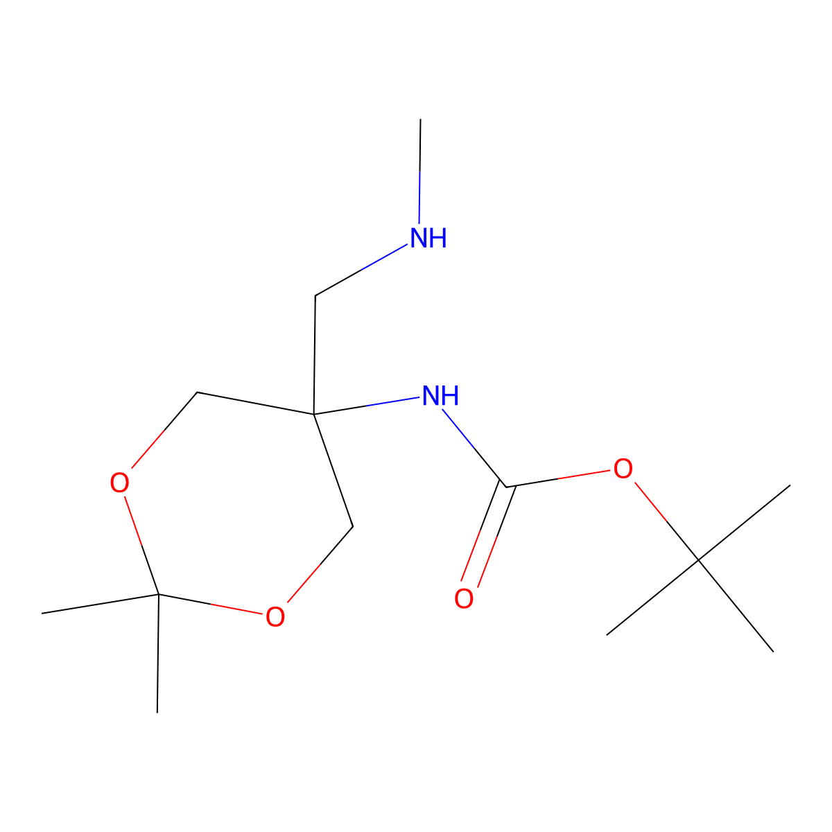 tert-butylN-{2,2-dimethyl-5-[(methylamino)methyl]-1,3-dioxan-5-yl}carbamate molecular structure, CAS 2551118-87-5