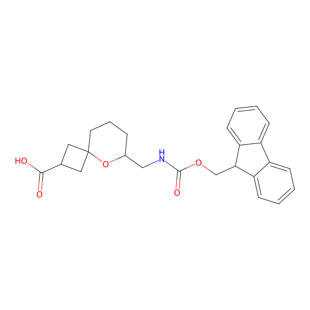 6-[({[(9H-fluoren-9-yl)methoxy]carbonyl}amino)methyl]-5-oxaspiro[3.5]nonane-2-carboxylic acid molecular structure, CAS 2551118-91-1