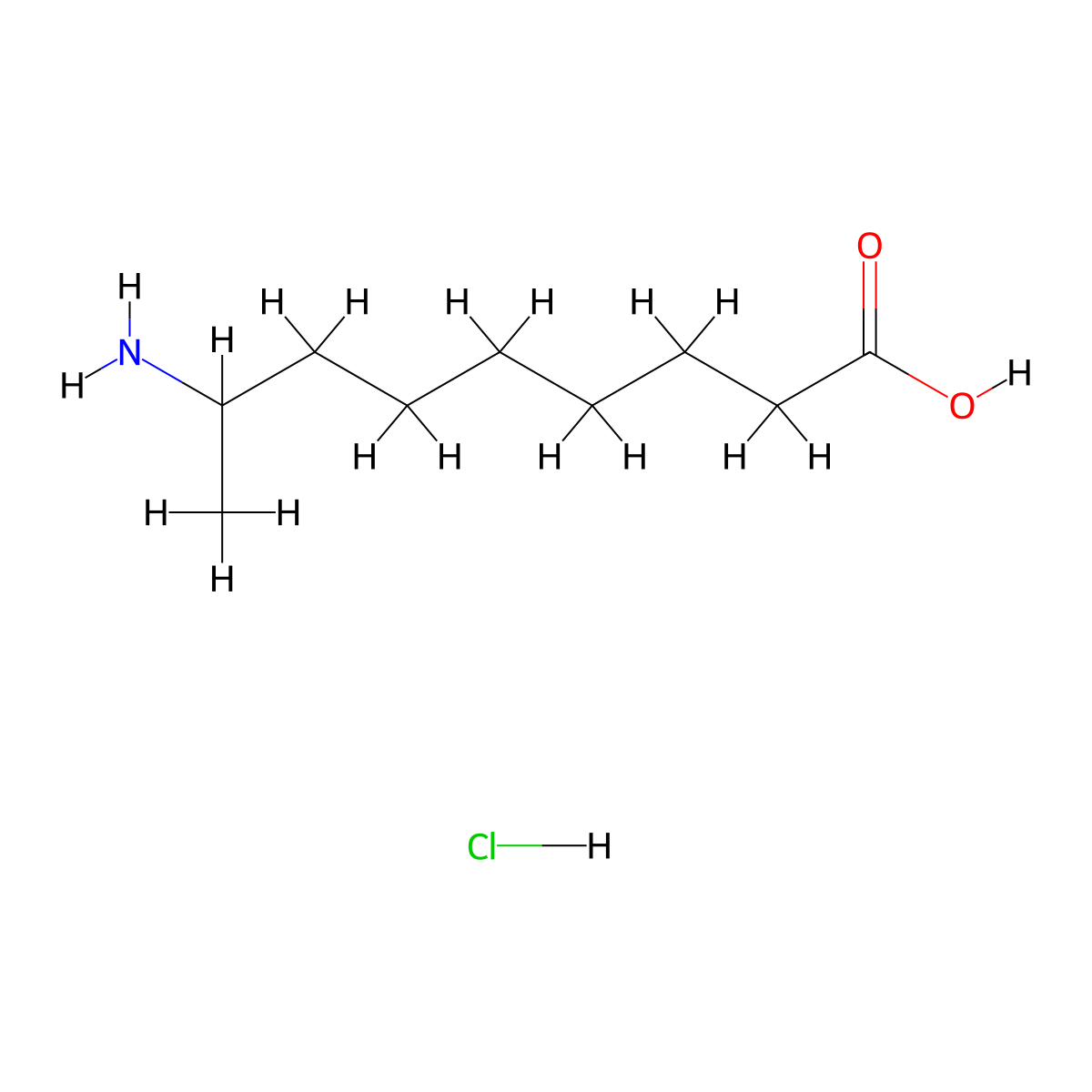 8-Aminononanoic acid hydrochloride molecular structure, CAS 2551118-93-3