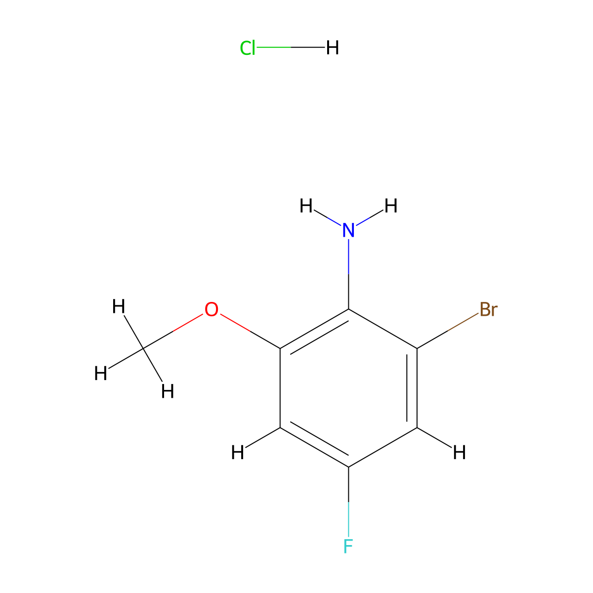 2-Bromo-4-fluoro-6-methoxyaniline hydrochloride molecular structure, CAS 2551118-94-4