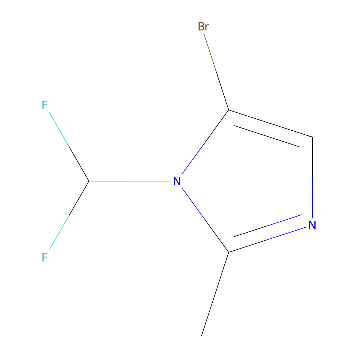 5-bromo-1-(difluoromethyl)-2-methyl-1H-imidazole molecular structure, CAS 2551118-95-5