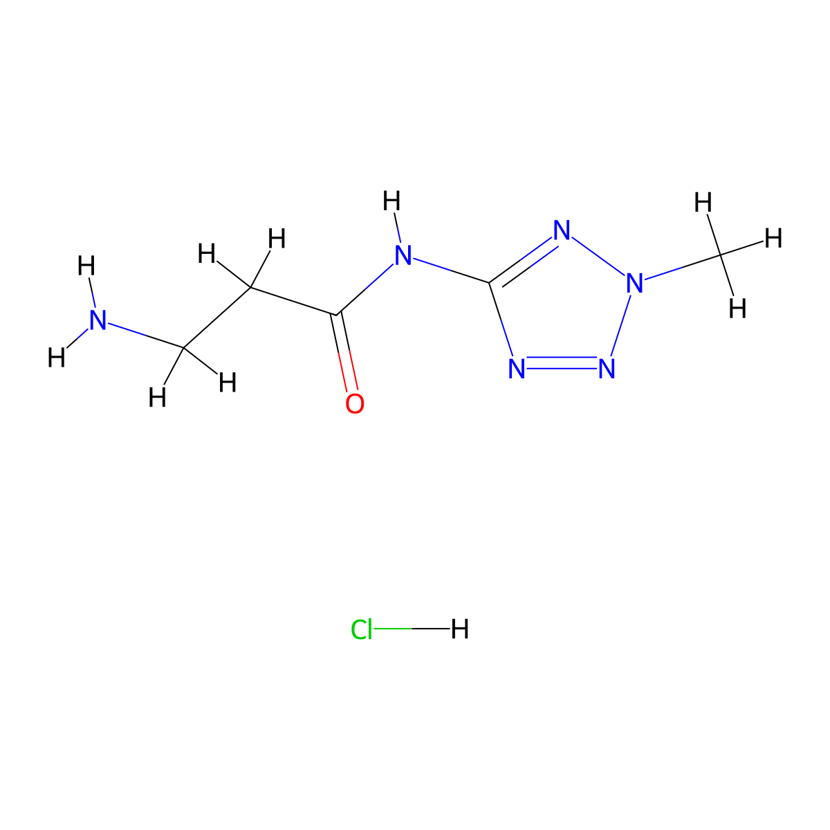 3-amino-N-(2-methyl-2H-1,2,3,4-tetrazol-5-yl)propanamide hydrochloride molecular structure, CAS 2551119-03-8