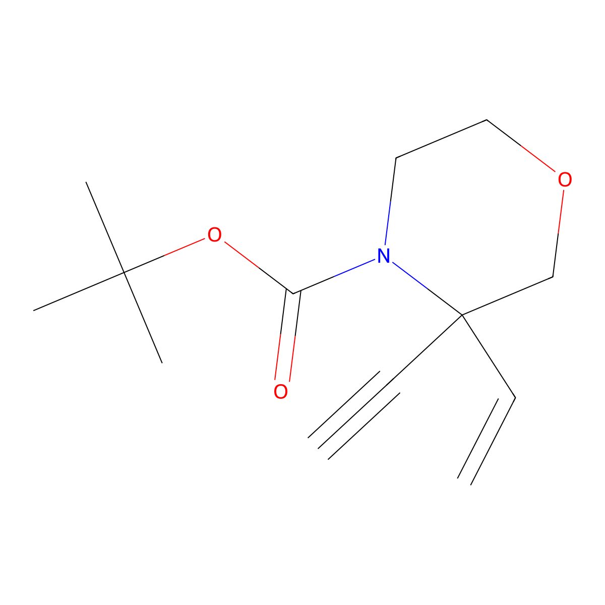 Tert-butyl 3-ethenyl-3-ethynylmorpholine-4-carboxylate molecular structure, CAS 2551119-05-0
