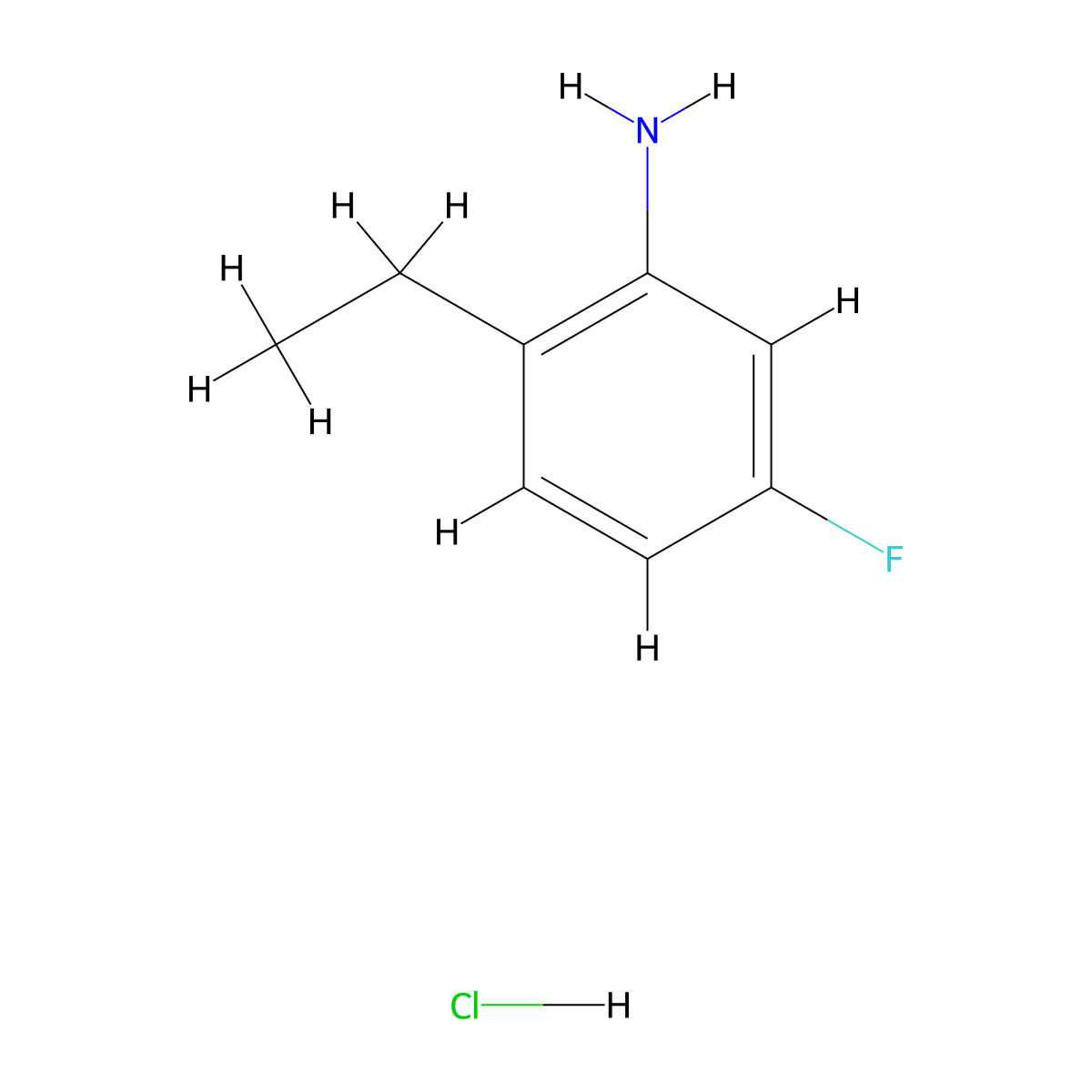 2-Ethyl-5-fluoroaniline hydrochloride molecular structure, CAS 2551119-11-8