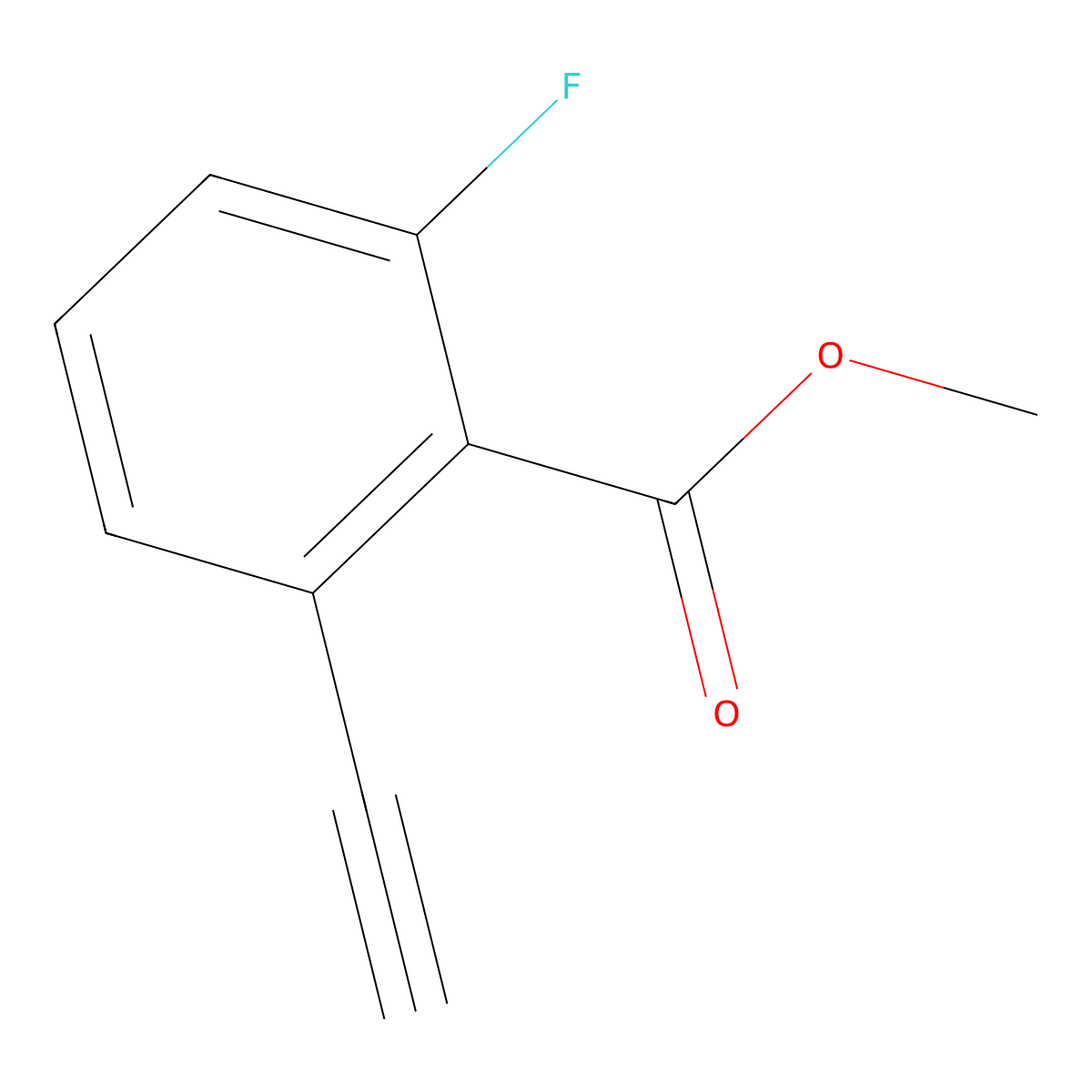 Methyl 2-ethynyl-6-fluorobenzoate molecular structure, CAS 2551119-21-0