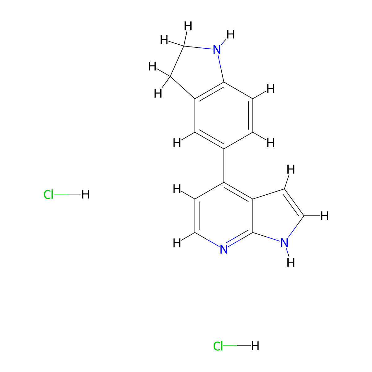 4-(2,3-Dihydro-1H-indol-5-yl)-1H-pyrrolo[2,3-b]pyridine;dihydrochloride molecular structure, CAS 2551119-28-7
