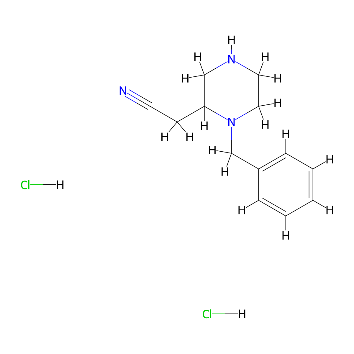 2-(1-Benzylpiperazin-2-yl)acetonitrile dihydrochloride molecular structure, CAS 2551119-31-2