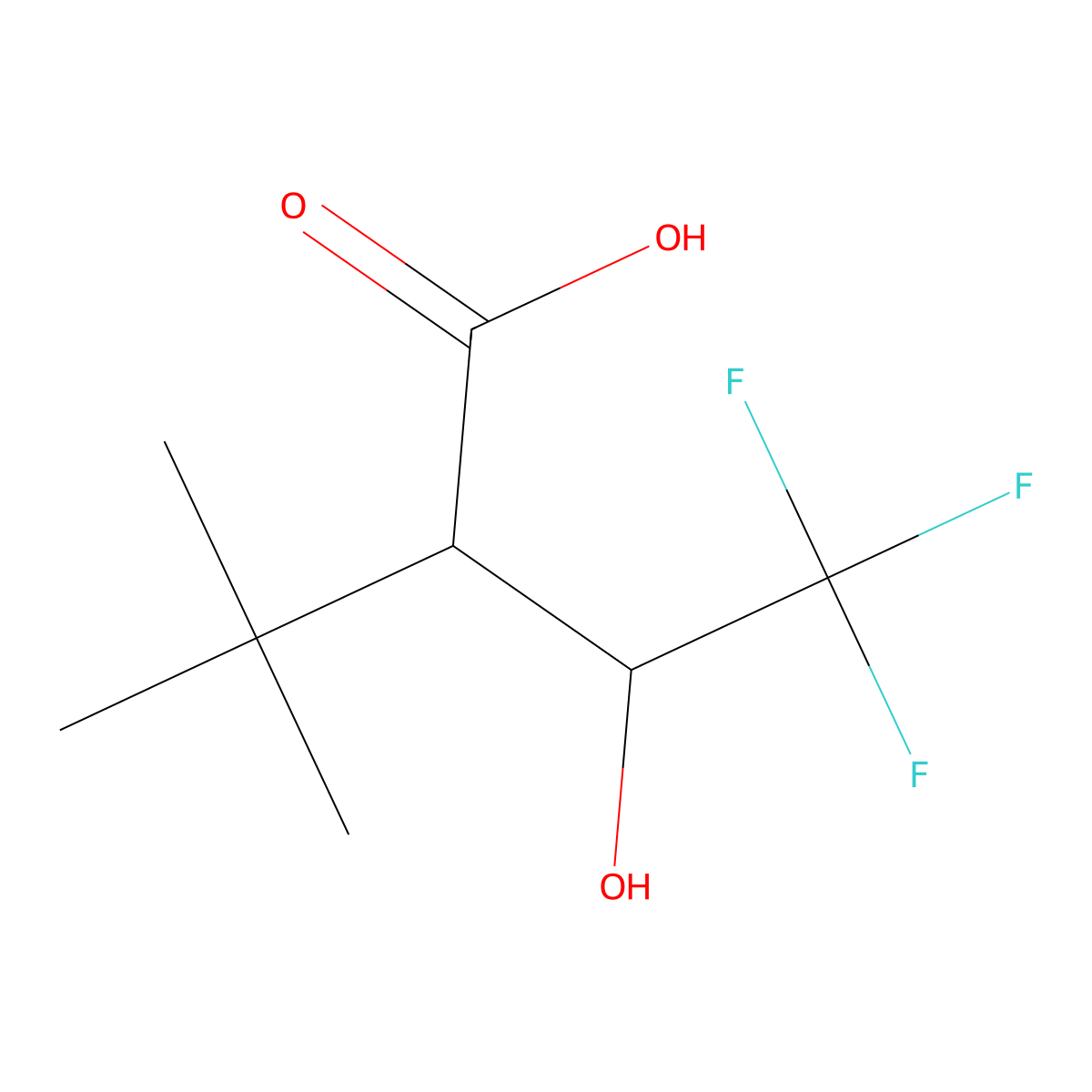 2-Tert-butyl-4,4,4-trifluoro-3-hydroxybutanoicacid molecular structure, CAS 2551119-32-3