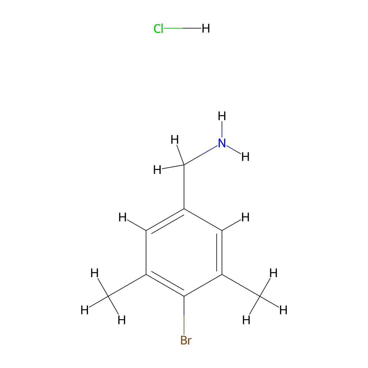 (4-Bromo-3,5-dimethylphenyl)methanamine;hydrochloride molecular structure, CAS 2551119-36-7