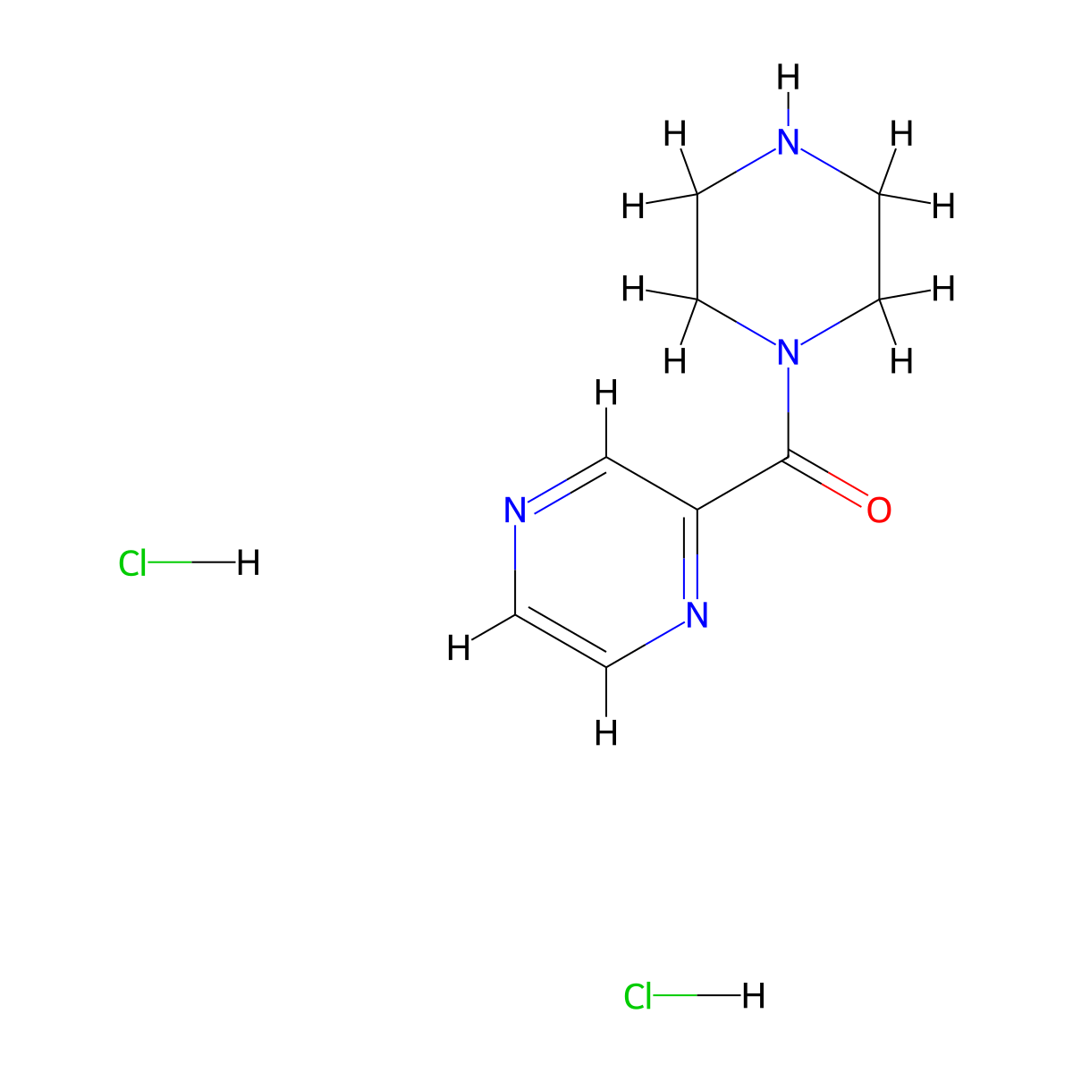 2-(Piperazine-1-carbonyl)pyrazine dihydrochloride molecular structure, CAS 2551119-37-8