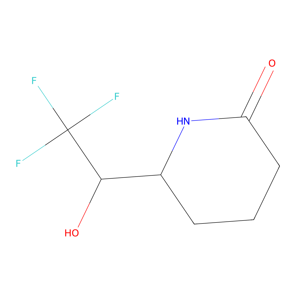 6-(2,2,2-Trifluoro-1-hydroxyethyl)piperidin-2-one molecular structure, CAS 2551119-39-0