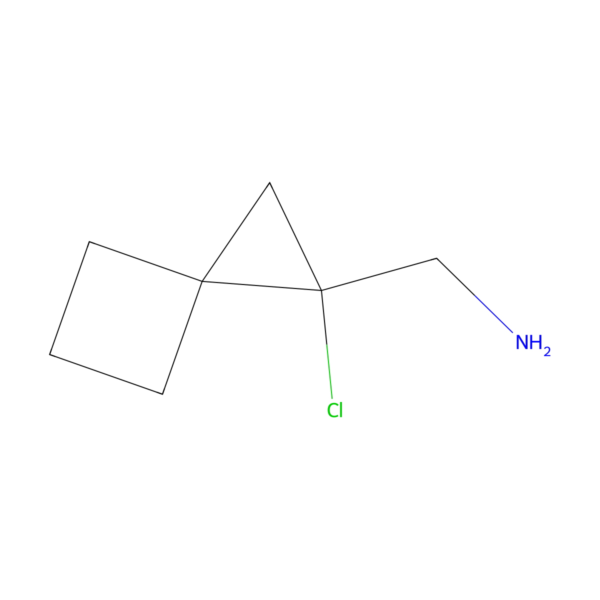 1-{1-Chlorospiro[2.3]hexan-1-yl}methanamine molecular structure, CAS 2551119-46-9