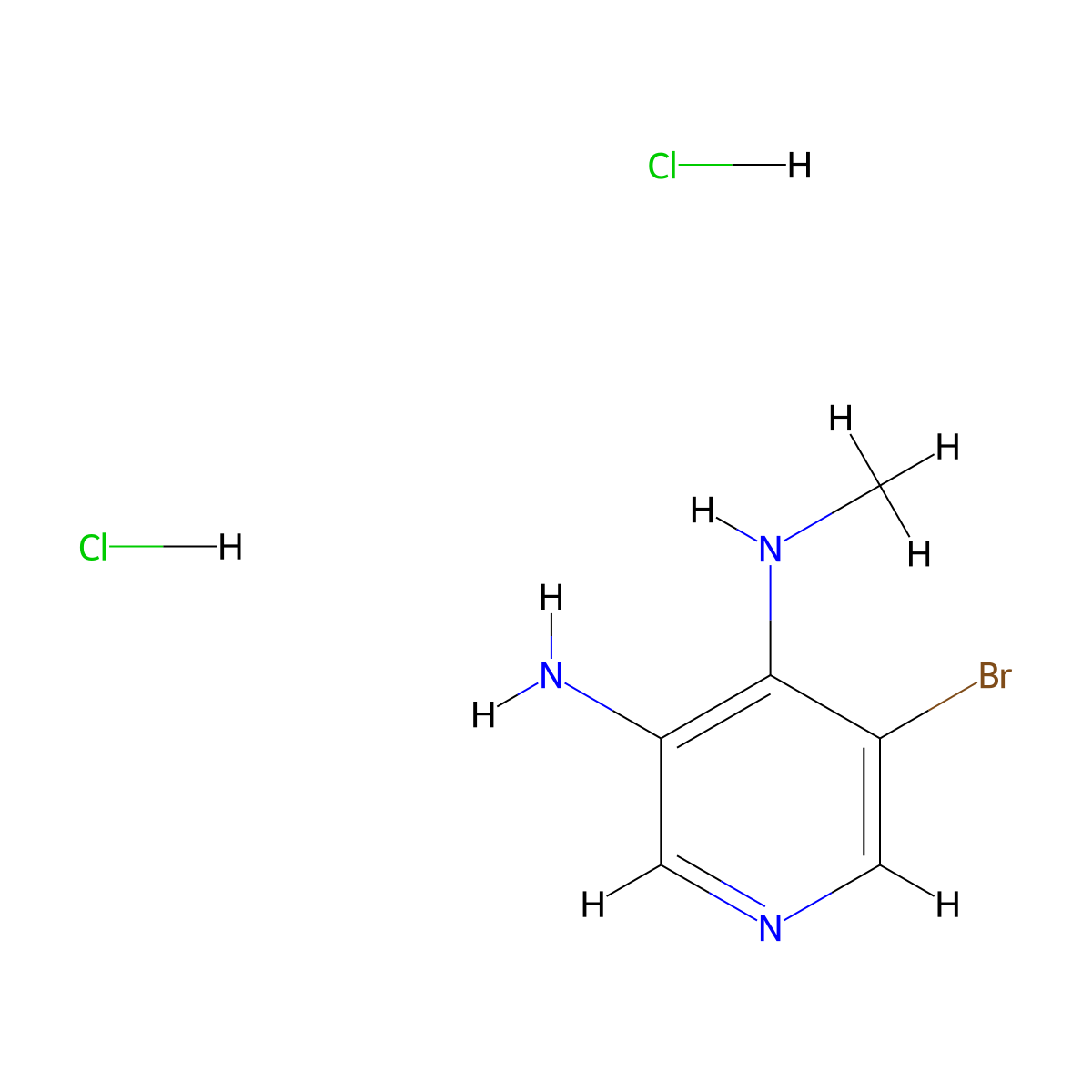 5-bromo-N4-methylpyridine-3,4-diamine dihydrochloride molecular structure, CAS 2551119-50-5