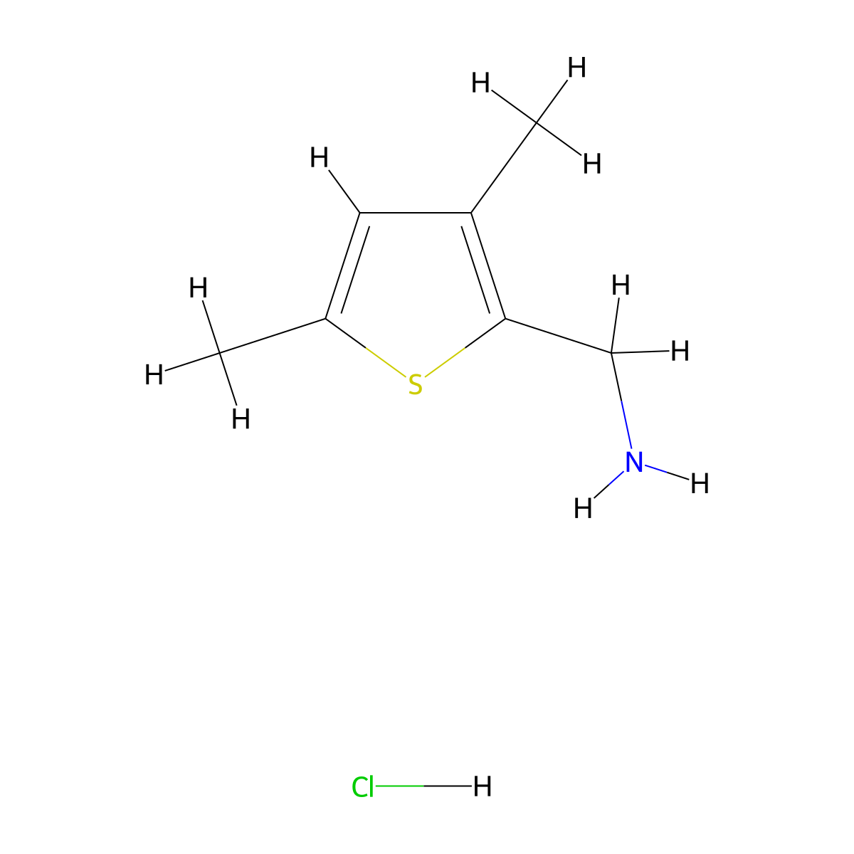 1-(3,5-Dimethylthiophen-2-yl)methanamine hydrochloride molecular structure, CAS 2551119-52-7