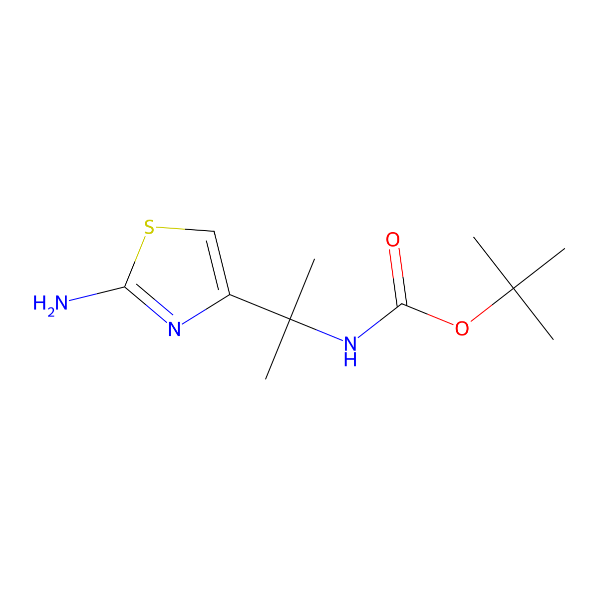tert-butyl N-[2-(2-amino-1,3-thiazol-4-yl)propan-2-yl]carbamate molecular structure, CAS 2551119-54-9