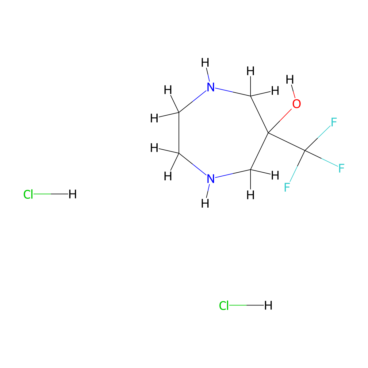 6-(Trifluoromethyl)-1,4-diazepan-6-ol dihydrochloride molecular structure, CAS 2551119-58-3