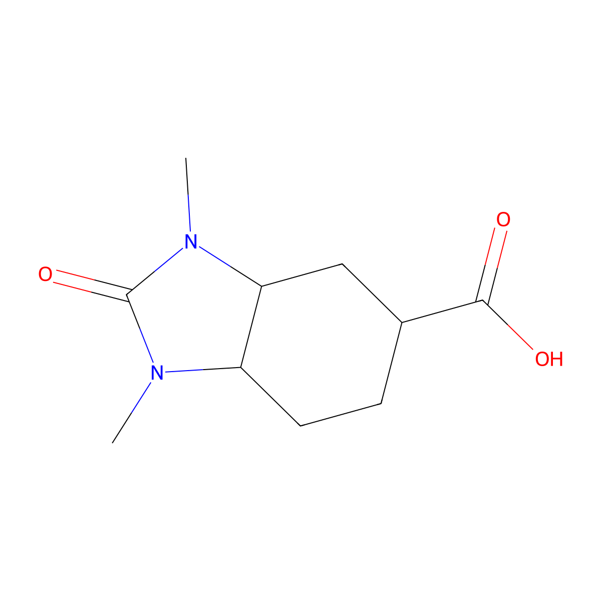 1,3-dimethyl-2-oxo-octahydro-1H-1,3-benzodiazole-5-carboxylic acid molecular structure, CAS 2551119-60-7