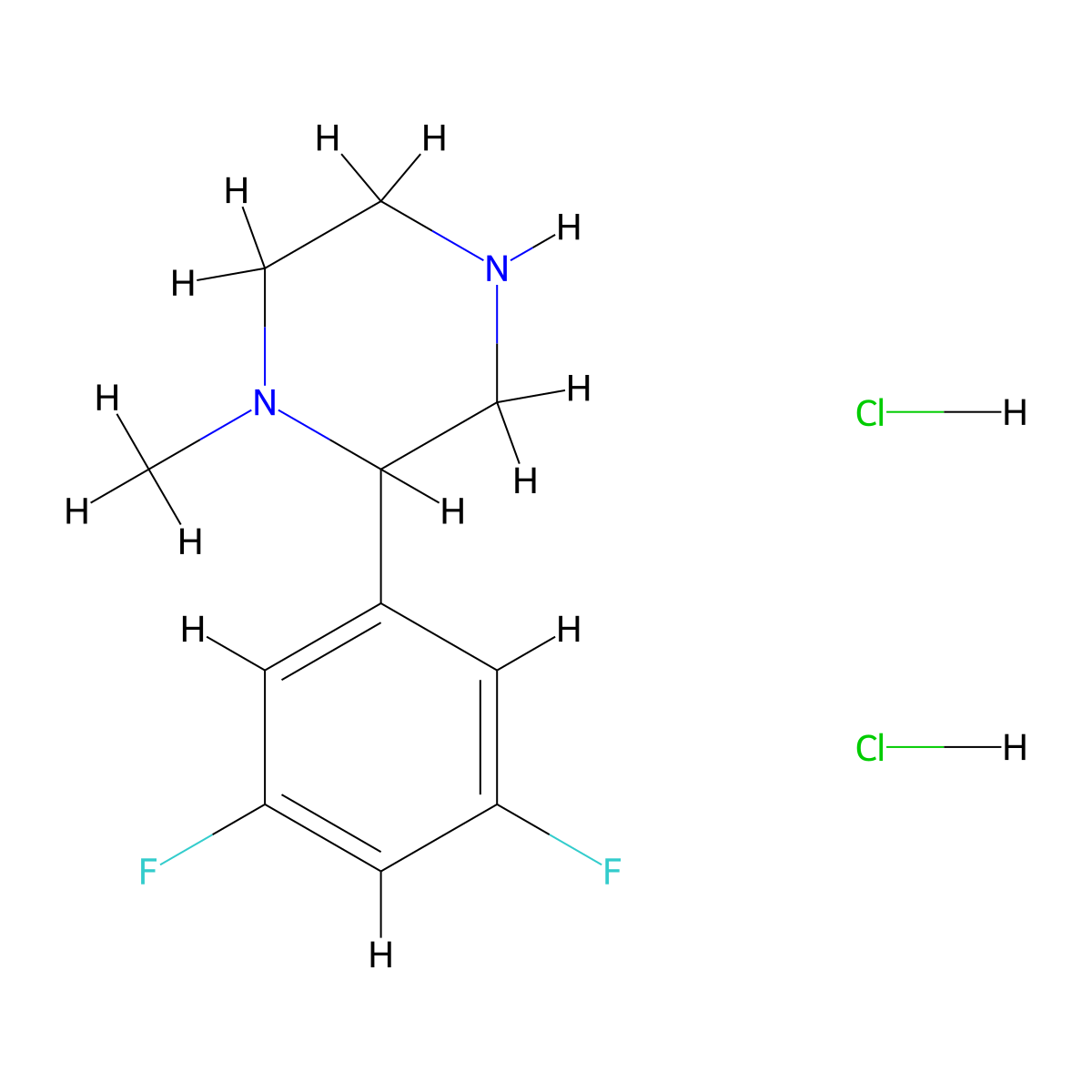 2-(3,5-Difluorophenyl)-1-methylpiperazine dihydrochloride molecular structure, CAS 2551119-63-0