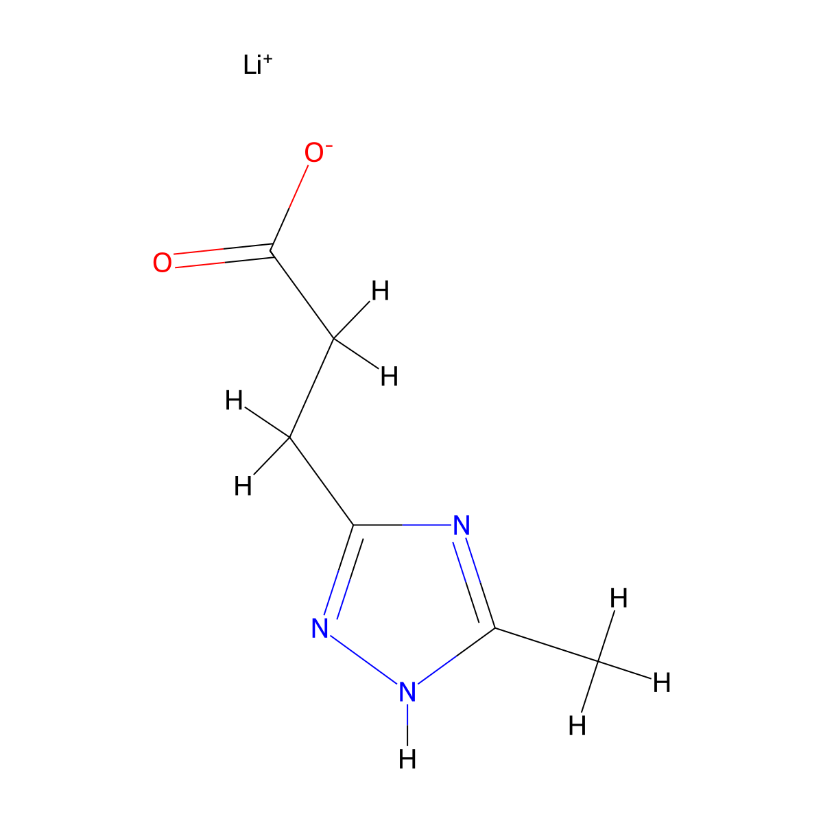 lithium(1+) 3-(5-methyl-1H-1,2,4-triazol-3-yl)propanoate molecular structure, CAS 2551119-65-2