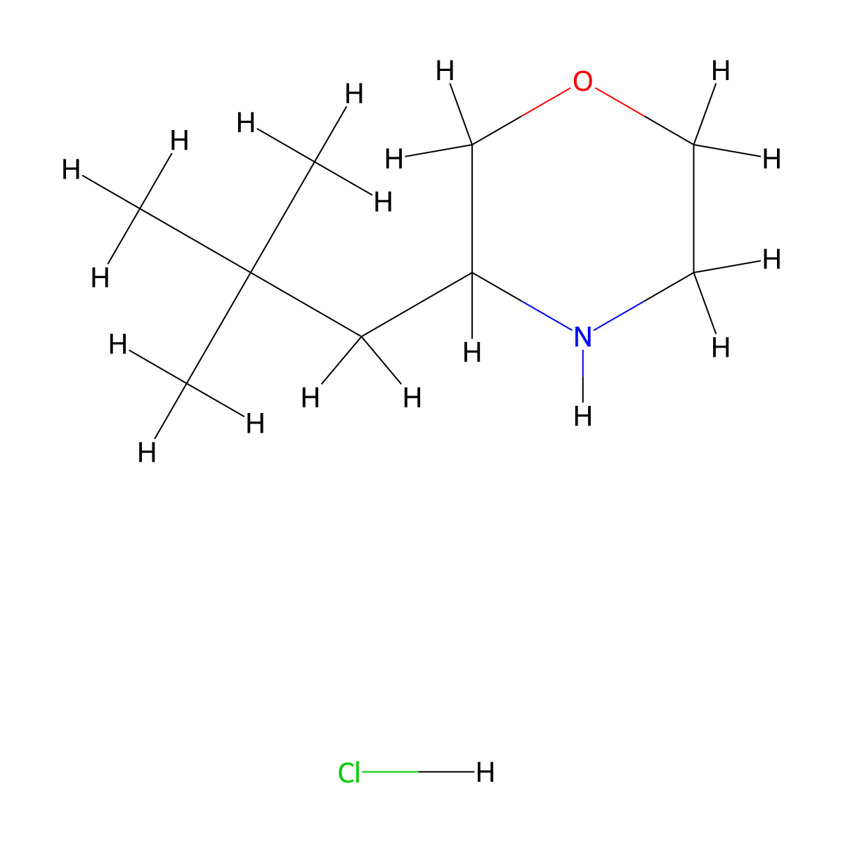 3-(2,2-Dimethylpropyl)morpholinehydrochloride molecular structure, CAS 2551119-67-4