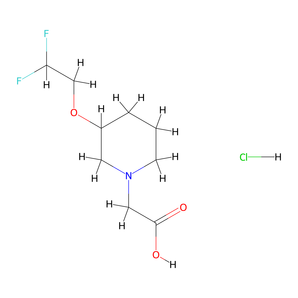 2-(3-(2,2-Difluoroethoxy)piperidin-1-yl)acetic acid hydrochloride molecular structure, CAS 2551119-73-2