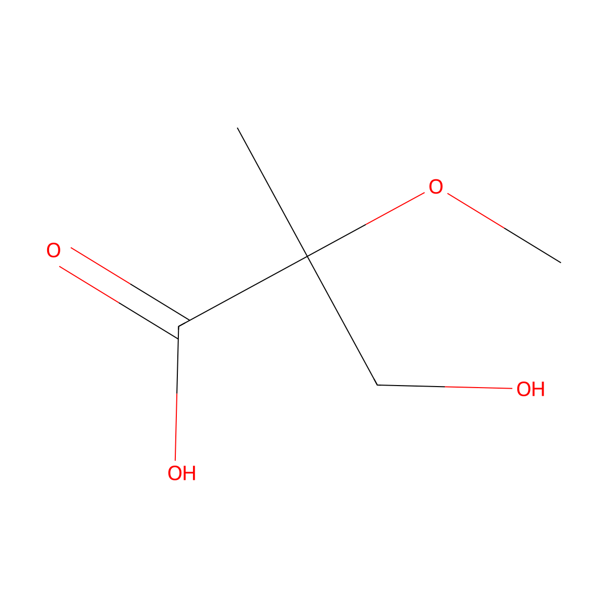 3-Hydroxy-2-methoxy-2-methylpropanoic acid molecular structure, CAS 2551119-75-4