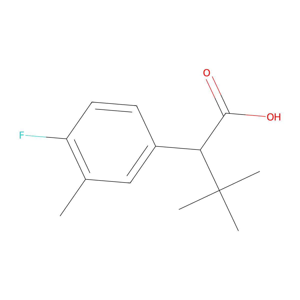 2-(4-Fluoro-3-methylphenyl)-3,3-dimethylbutanoic acid molecular structure, CAS 2551119-79-8
