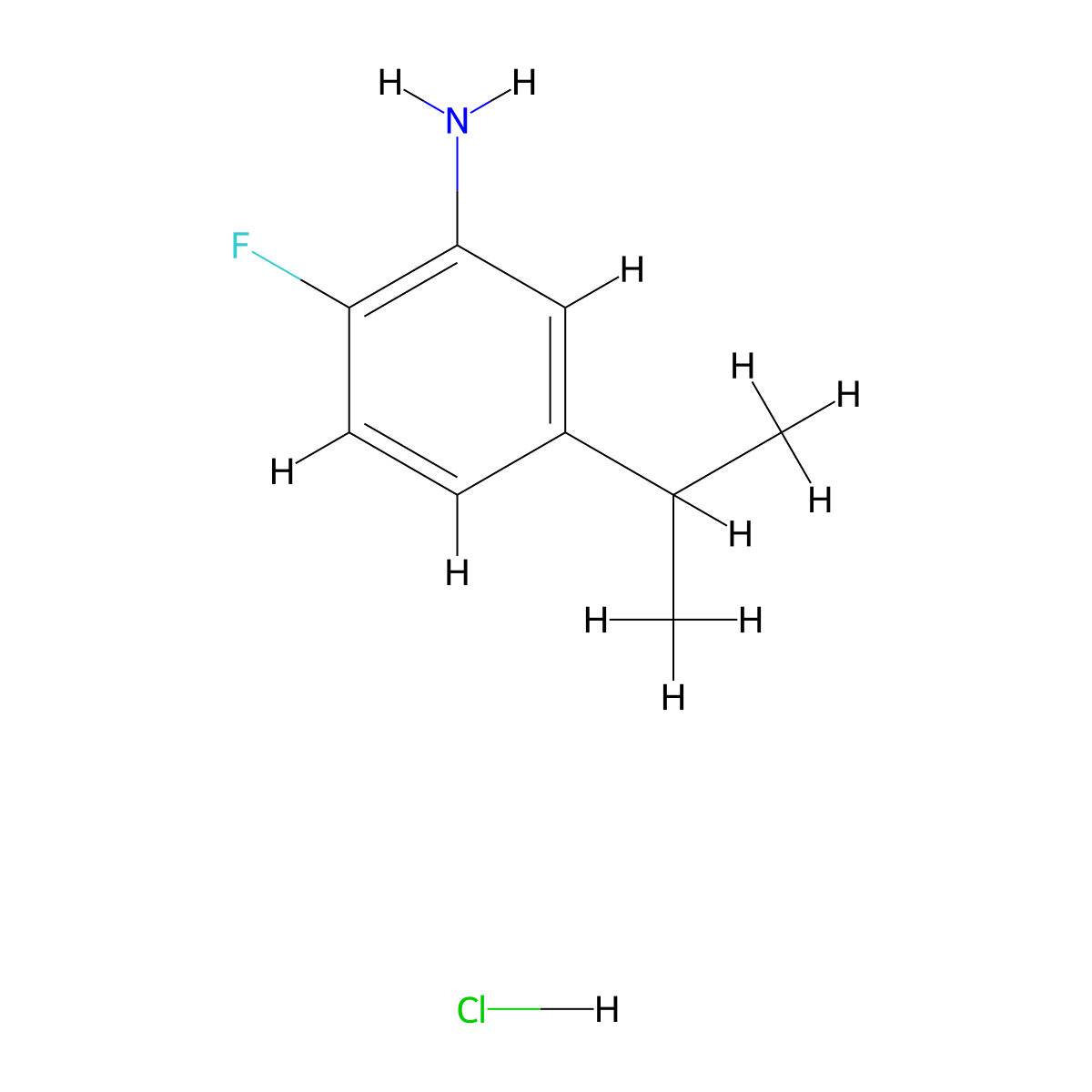 2-Fluoro-5-(propan-2-yl)anilinehydrochloride molecular structure, CAS 2551119-80-1
