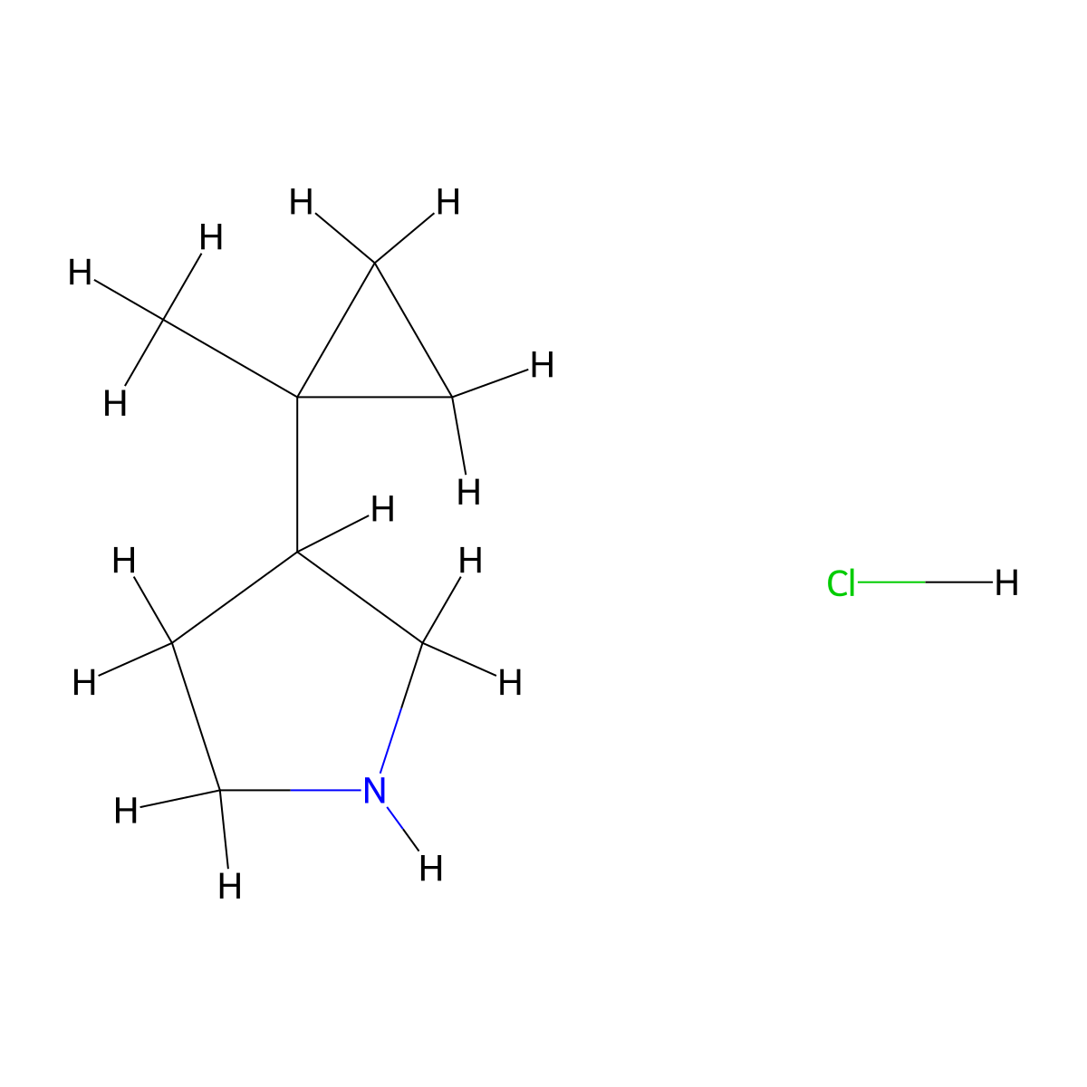 3-(1-Methylcyclopropyl)pyrrolidine hydrochloride molecular structure, CAS 2551119-83-4
