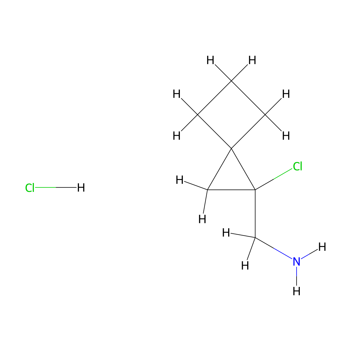 1-{1-Chlorospiro[2.3]hexan-1-yl}methanaminehydrochloride molecular structure, CAS 2551119-86-7