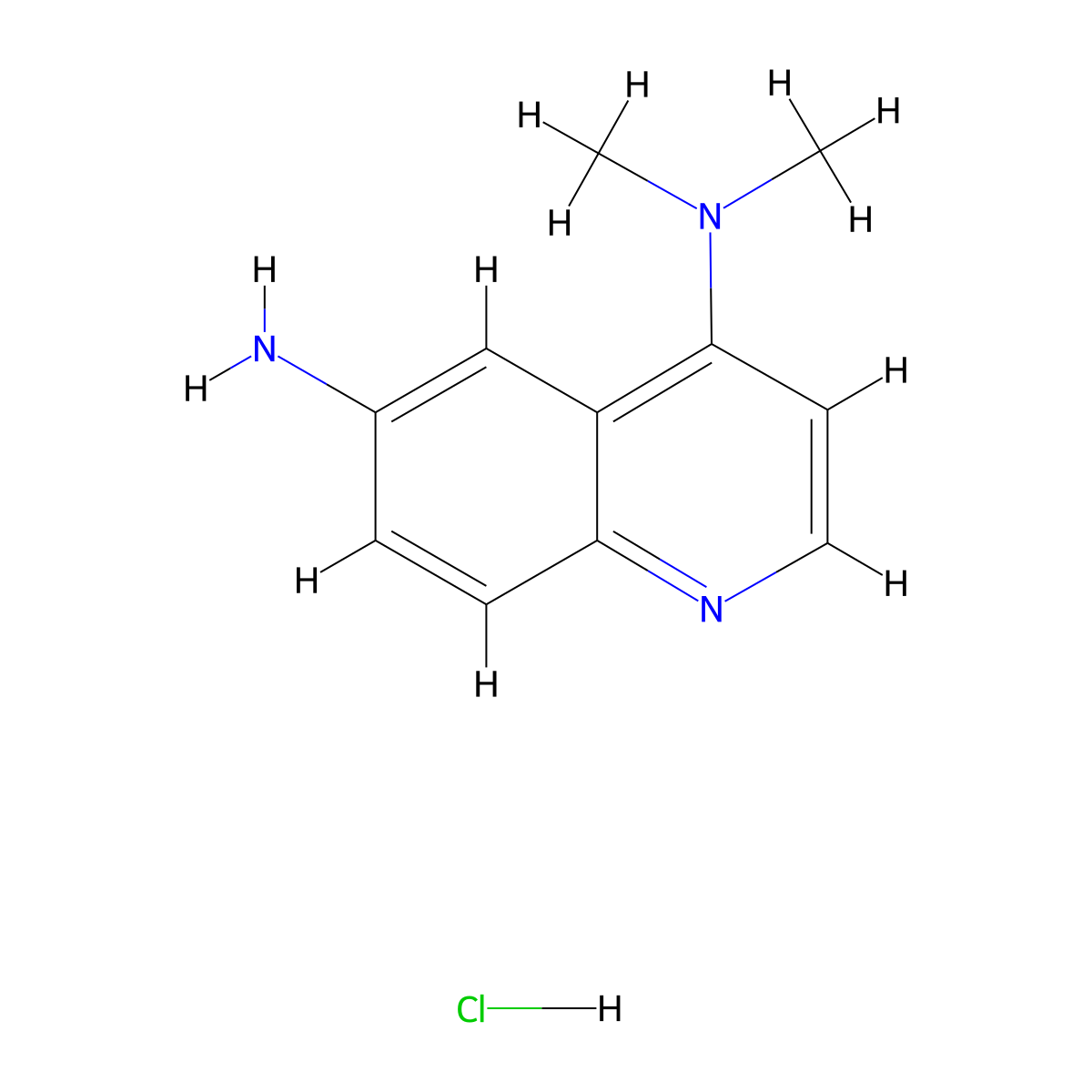 N4,N4-dimethylquinoline-4,6-diaminehydrochloride molecular structure, CAS 2551119-87-8