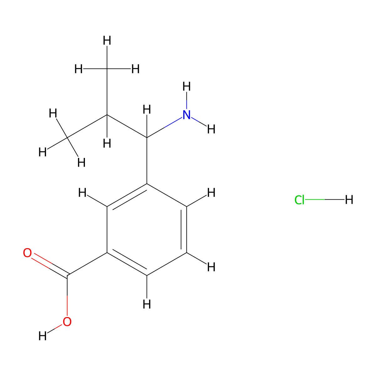 3-(1-Amino-2-methylpropyl)benzoic acid hydrochloride molecular structure, CAS 2551119-93-6