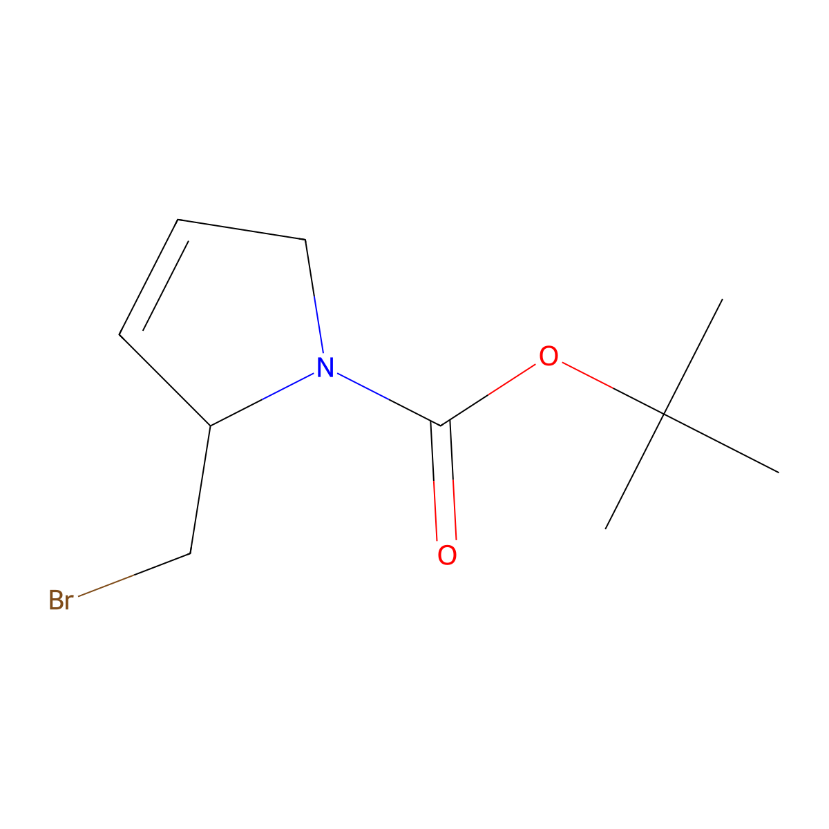 tert-butyl 2-(bromomethyl)-2,5-dihydro-1H-pyrrole-1-carboxylate molecular structure, CAS 2551119-95-8