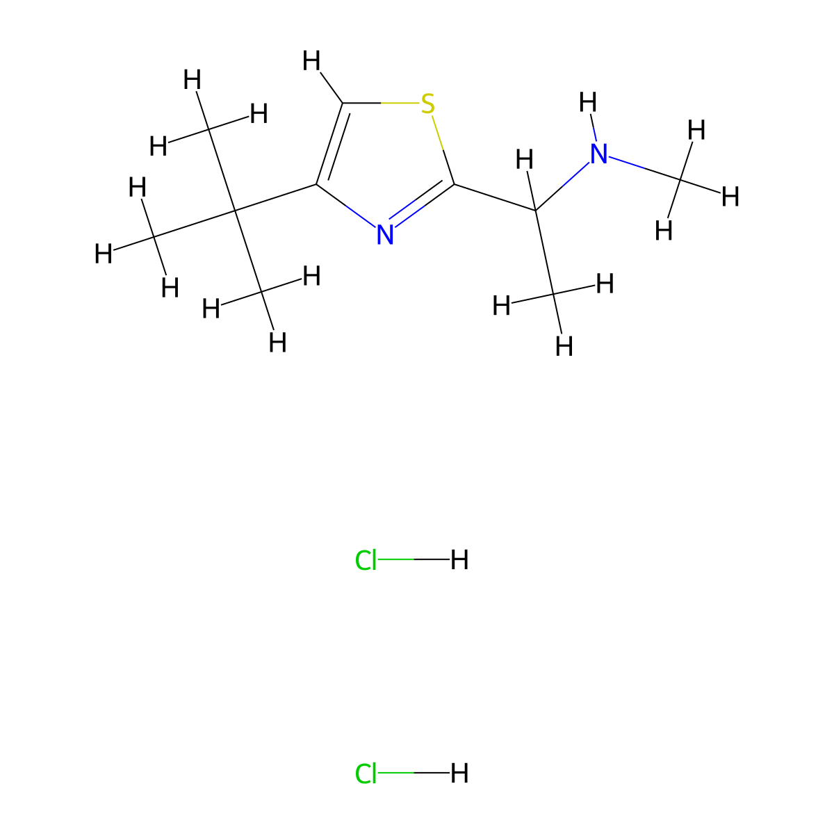[1-(4-Tert-butyl-1,3-thiazol-2-yl)ethyl](methyl)amine dihydrochloride molecular structure, CAS 2551119-96-9