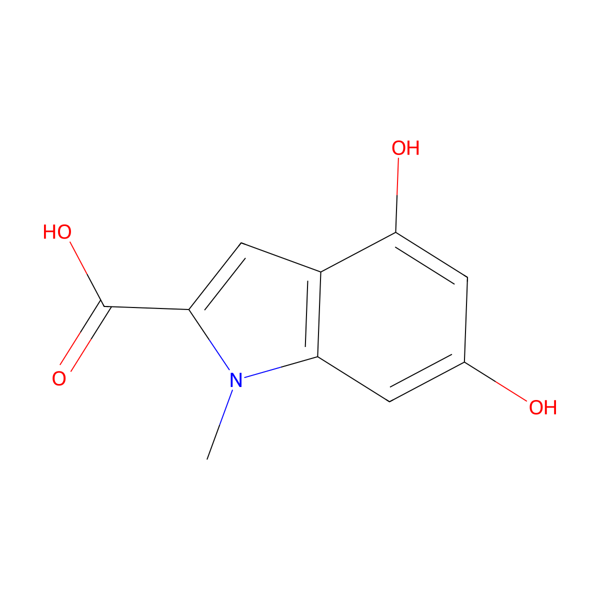 4,6-dihydroxy-1-methyl-1H-indole-2-carboxylicacid molecular structure, CAS 2551120-03-5