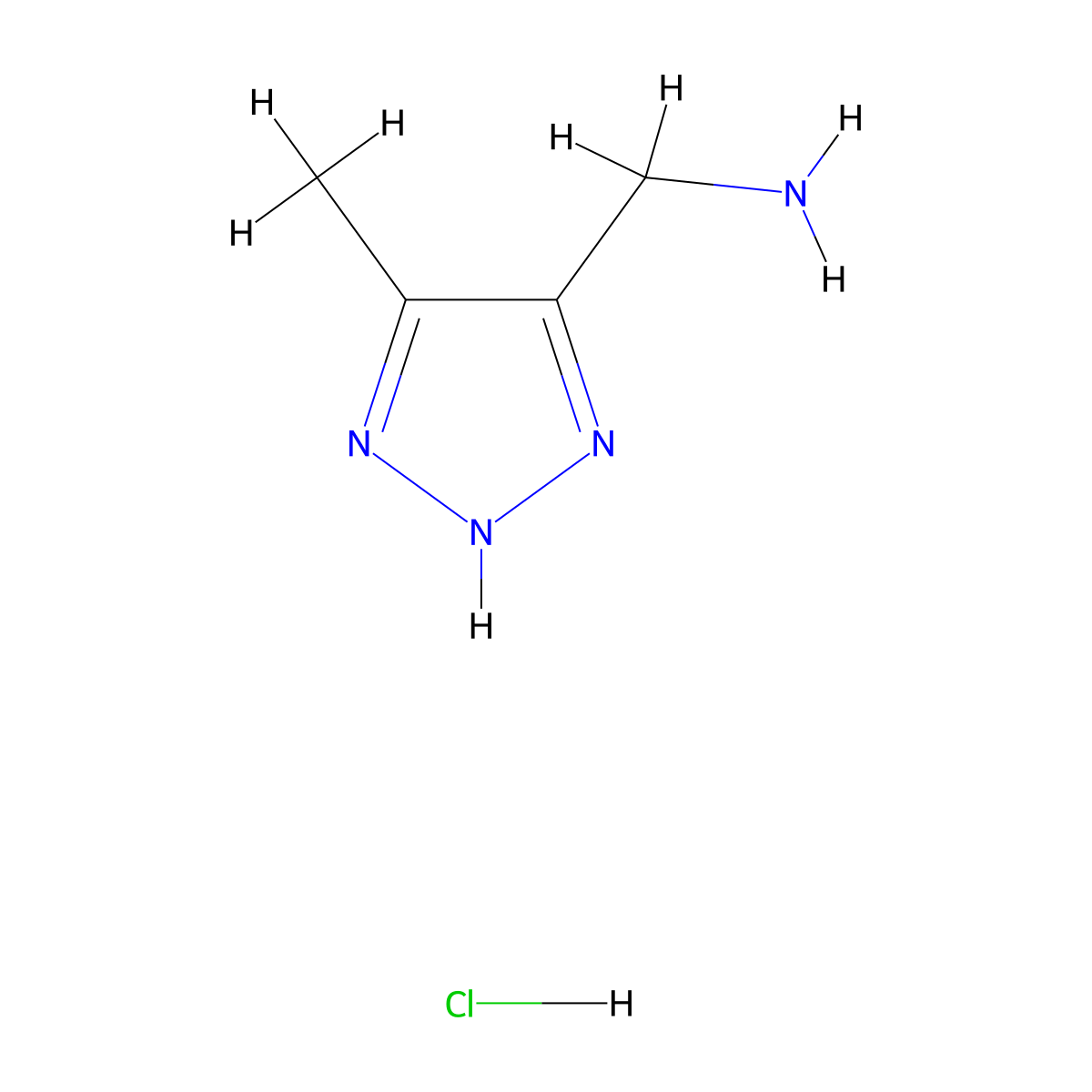 1-(5-methyl-1H-1,2,3-triazol-4-yl)methanamine hydrochloride molecular structure, CAS 2551120-07-9