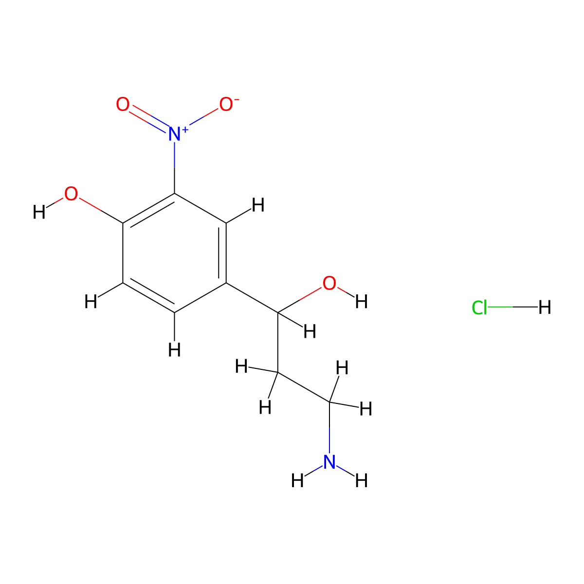 4-(3-Amino-1-hydroxypropyl)-2-nitrophenol hydrochloride molecular structure, CAS 2551120-13-7