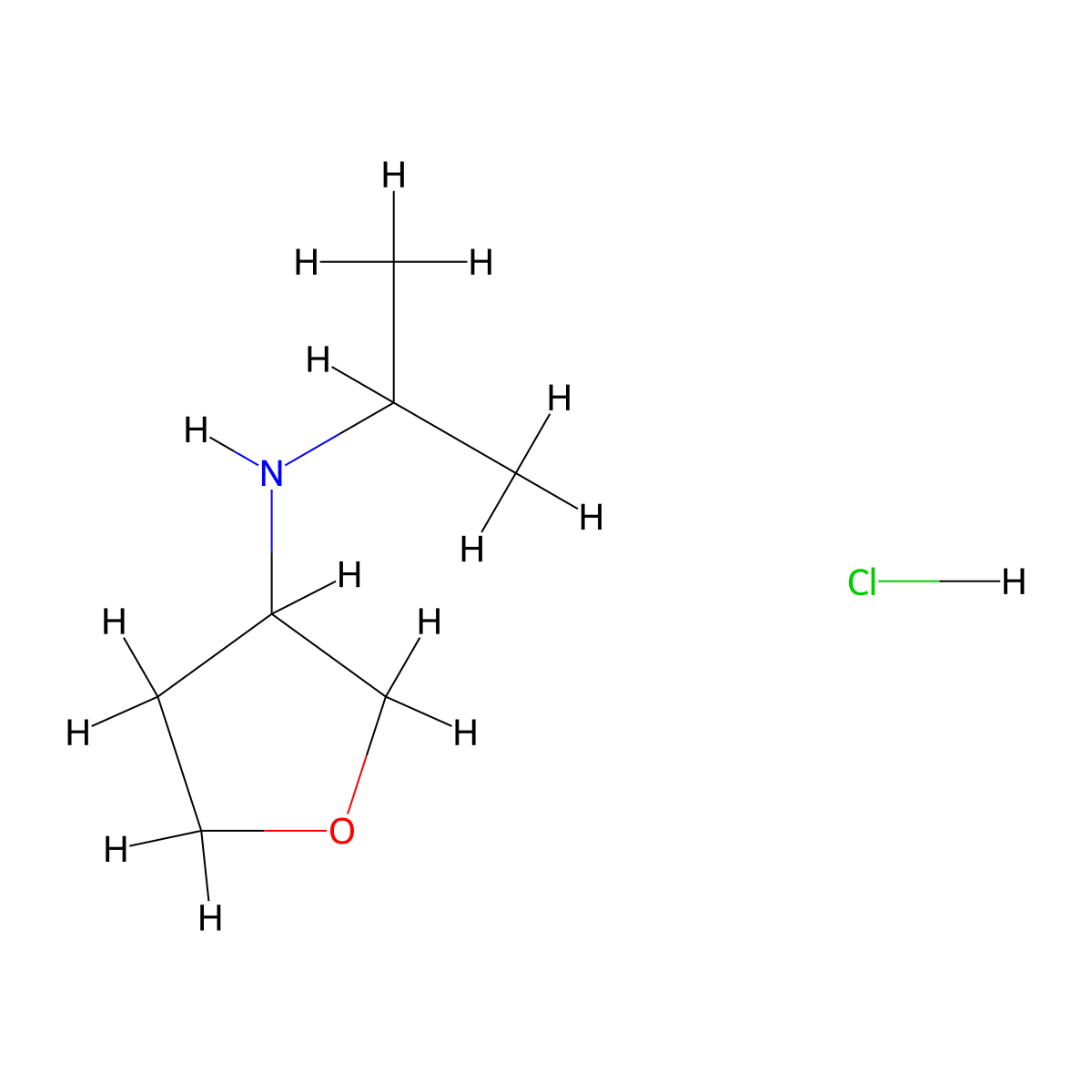 N-(propan-2-yl)oxolan-3-aminehydrochloride molecular structure, CAS 2551120-21-7