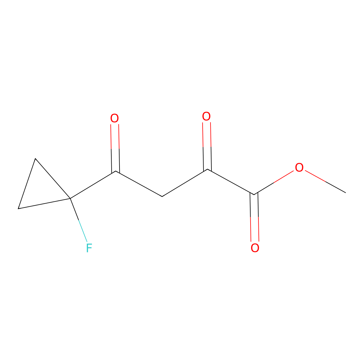 Methyl 4-(1-fluorocyclopropyl)-2,4-dioxobutanoate molecular structure, CAS 2551120-22-8