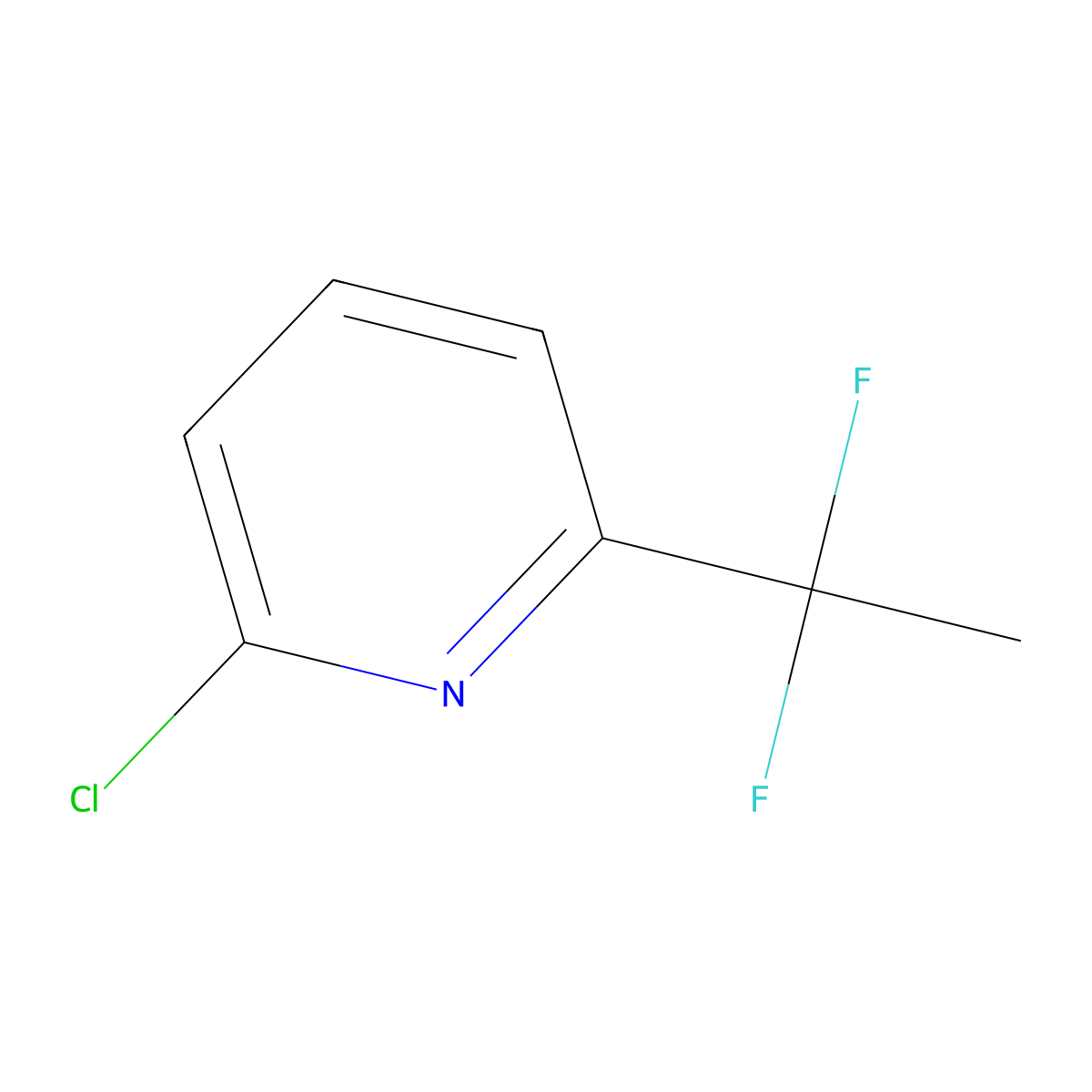 2-Chloro-6-(1,1-difluoroethyl)pyridine molecular structure, CAS 2551120-23-9